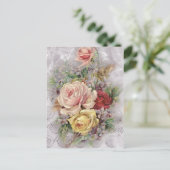 Kleurrijke  rozen, kunst briefkaart (Staand voorkant)