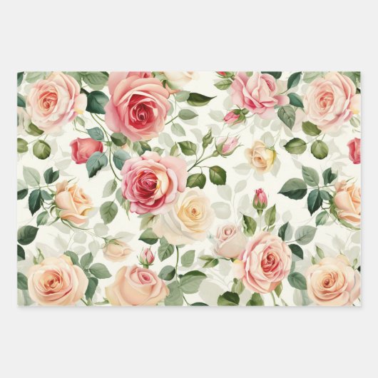  Kleurrijke Rozen Moederdag Inpakpapier Vel (Voorkant 3)
