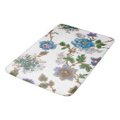 Kleurrijke Rozen & Oosterse Poppies-witte achtergr Badmat (Gekanteld)