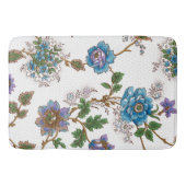Kleurrijke Rozen & Oosterse Poppies-witte achtergr Badmat (Voorkant)