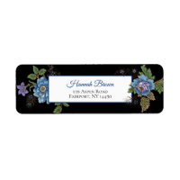 Kleurrijke Rozen & Oriental Poppies-Black Achtergr