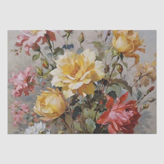 Kleurrijke Rozen Print Decoupage / Tissuepapier (Voorkant)