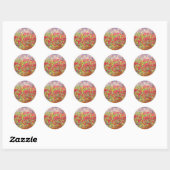 kleurrijke rozen ronde sticker (Vel)