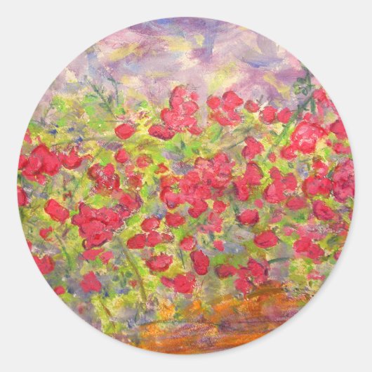 kleurrijke rozen ronde sticker (Voorkant)