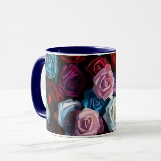 Kleurrijke Rozen Roos Art Floral Mok Cup (Voorkant links)