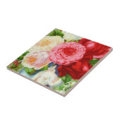 kleurrijke rozen tegeltje (Zijkant)