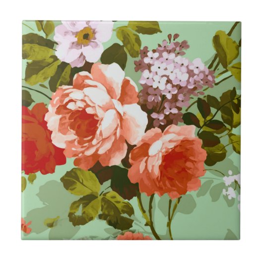 Kleurrijke Rozen Tegeltje (Voorkant)