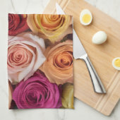 Kleurrijke rozen theedoek (Quarter Fold)