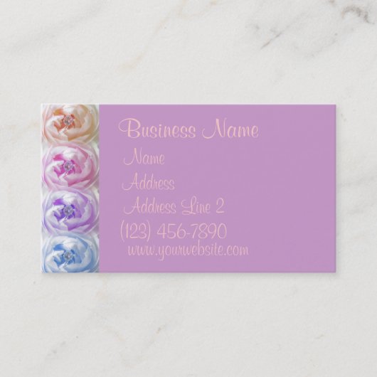  kleurrijke Rozen Visitekaartjes (Voorkant)