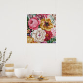 Kleurrijke  Rozen voor meisjes die Floral schilder Poster (Keuken)