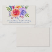 Kleurrijke Rozen Waterverf Bloemen Bruiloft Websit Visitekaartje (Voorkant / Achterkant)
