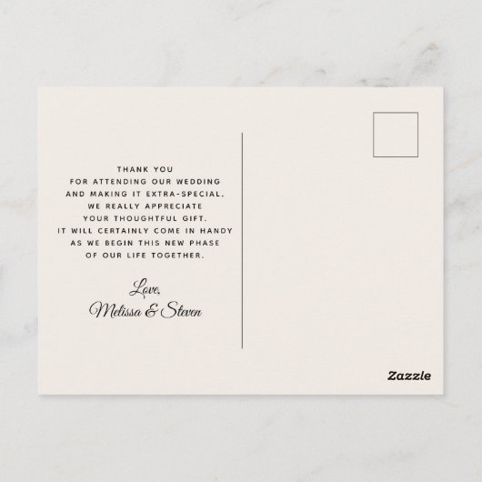 Kleurrijke rozen waterverf bloemstuk dank je wel briefkaart (Achterkant)