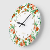 Kleurrijke Rozen Witte achtergrond Grote Klok (Hoek)