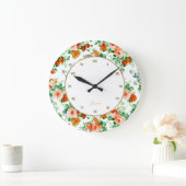 Kleurrijke Rozen Witte achtergrond Grote Klok (Huis)