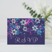 Kleurrijke RSVP Silver Star Glittery Confetti (Staand voorkant)