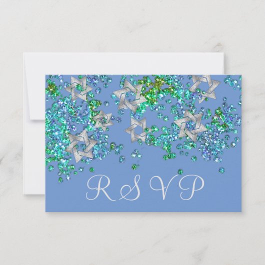 Kleurrijke RSVP Silver Star Glittery Confetti (Voorkant)