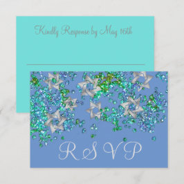 Kleurrijke RSVP Silver Star Glittery Confetti Kaartje