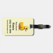 Kleurrijke rugzak met rubber eend bedrukt bagagelabel (Achterkant horizontaal)