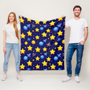 Kleurrijke ruimte avontuur fleece deken