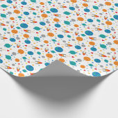 Kleurrijke Ruimte Avontuur Kinder Patroon – Rocket Cadeaupapier (Hoek)