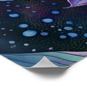 Kleurrijke ruimte Dahlia Bloem Poster (Hoek)