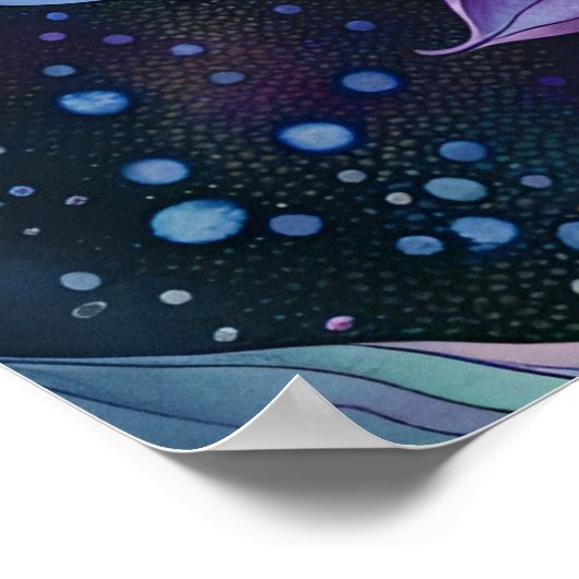 Kleurrijke ruimte Dahlia Bloem Poster (Hoek)