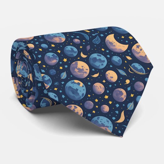 Kleurrijke ruimte stropdas (Opgerold)