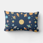 Kleurrijke Ruimte-thema Patroon met Planeten Kussen (Achterkant)