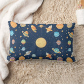Kleurrijke Ruimte-thema Patroon met Planeten Kussen (Deken)