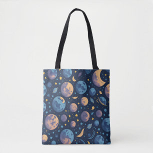 Kleurrijke ruimte tote bag