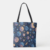 Kleurrijke ruimte tote bag (Achterkant)