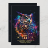 Kleurrijke Ruimte Uil            Kaart (Voorkant / Achterkant)