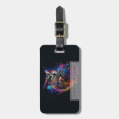 kleurrijke ruimteuil bagagelabel (Voorkant verticaal)