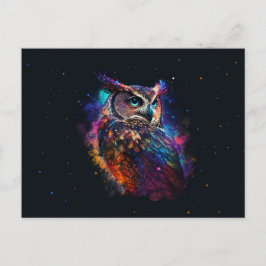 kleurrijke ruimteuil briefkaart