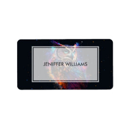 kleurrijke ruimteuil etiket