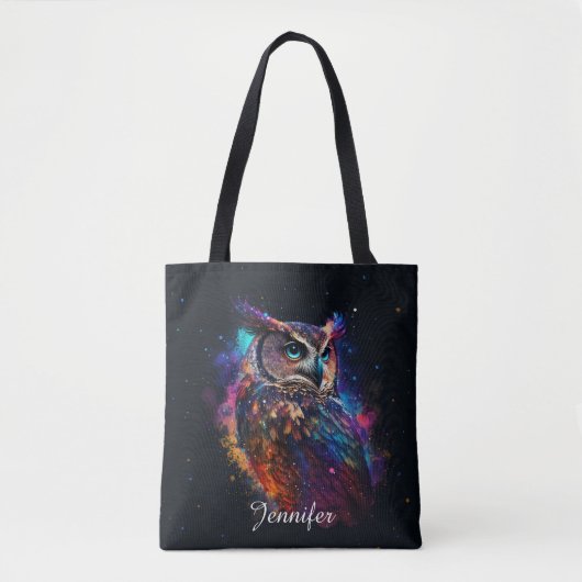 kleurrijke ruimteuil tote bag (Voorkant)