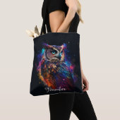 kleurrijke ruimteuil tote bag (Dichtbij)