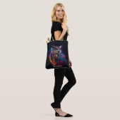 kleurrijke ruimteuil tote bag (Op model)