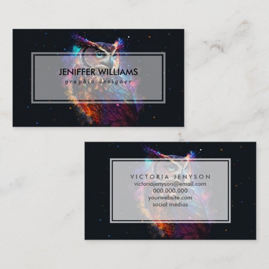 kleurrijke ruimteuil visitekaartje (Voorkant / Achterkant)