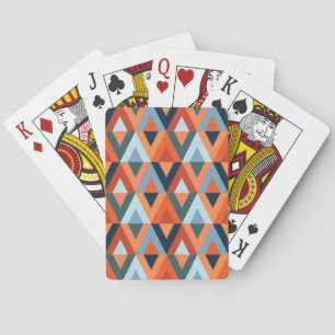 Kleurrijke ruitbussen en driehoeken patroon pokerkaarten