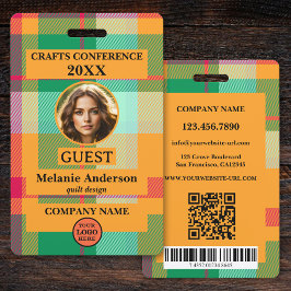 Kleurrijke ruitconferentie-foto-ID Badge