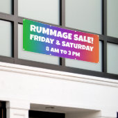 Kleurrijke Rummage Sale Banner (Buitenkant Gebouw)