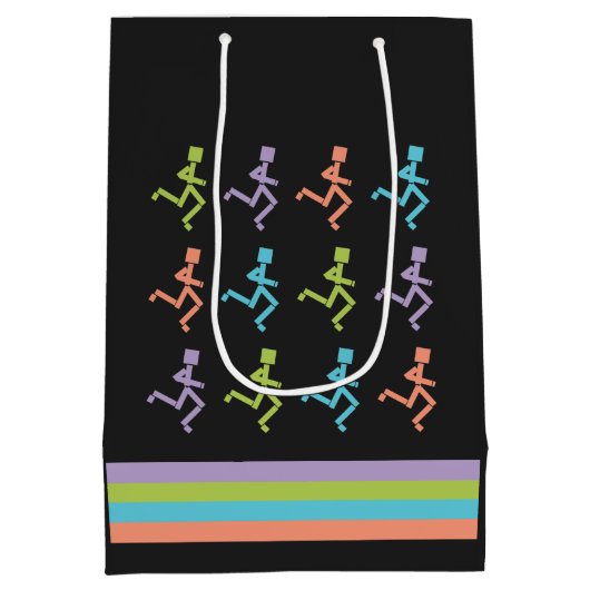 Kleurrijke Runners Running Gift Bag Medium Cadeauzakje (Achterkant)
