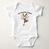 Kleurrijke Running Bunny Art voor kinderen Romper (Voorkant)