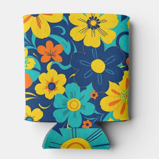 Kleurrijke Rush Blooms-Dopamine Style-Retro Bloeme Blikjeskoeler (Achterkant)