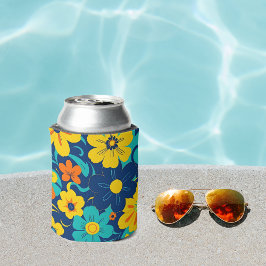 Kleurrijke Rush Blooms-Dopamine Style-Retro Bloeme Blikjeskoeler