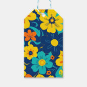 Kleurrijke Rush Blooms-Dopamine Style-Retro Bloeme Cadeaulabel (Voorkant)