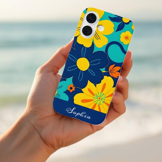 Kleurrijke Rush Blooms-Dopamine Style-Retro Bloeme Case-Mate iPhone Case