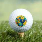 Kleurrijke Rush Blooms-Dopamine Style-Retro Bloeme Golfballen (Insitu Shirt)