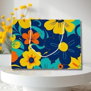 Kleurrijke Rush Blooms-Dopamine Style-Retro Bloeme Groot Cadeauzakje